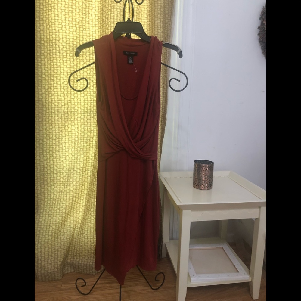 WHBM burgundy form fitting dress Size XS